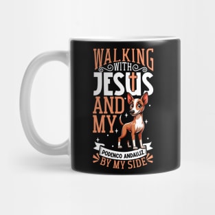 Jesus and dog - Podenco Andaluz Mug